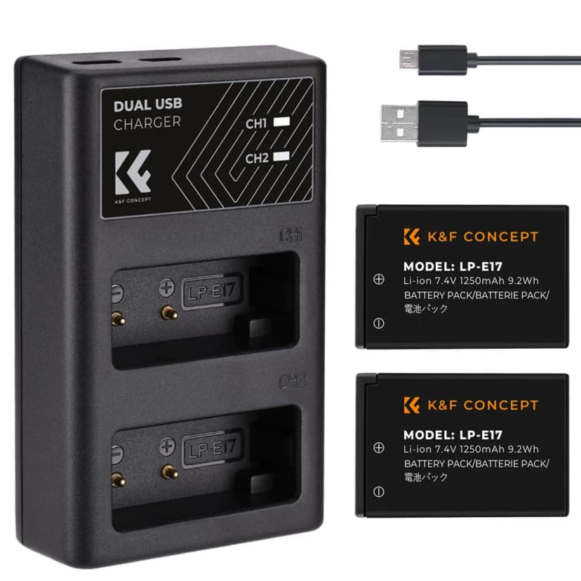Bộ Sạc Pin Canon LP-E17 K&F Concept 1250mAh | KF28.0014