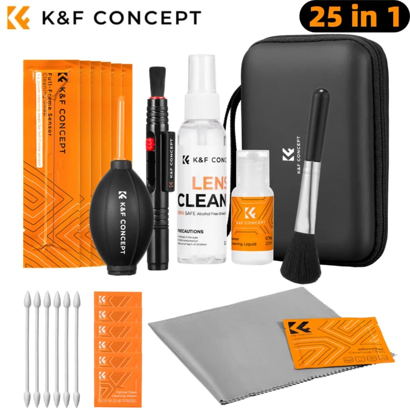 Bộ vệ sinh máy ảnh 25 món K&F Concept | KF08.078, KF08.079